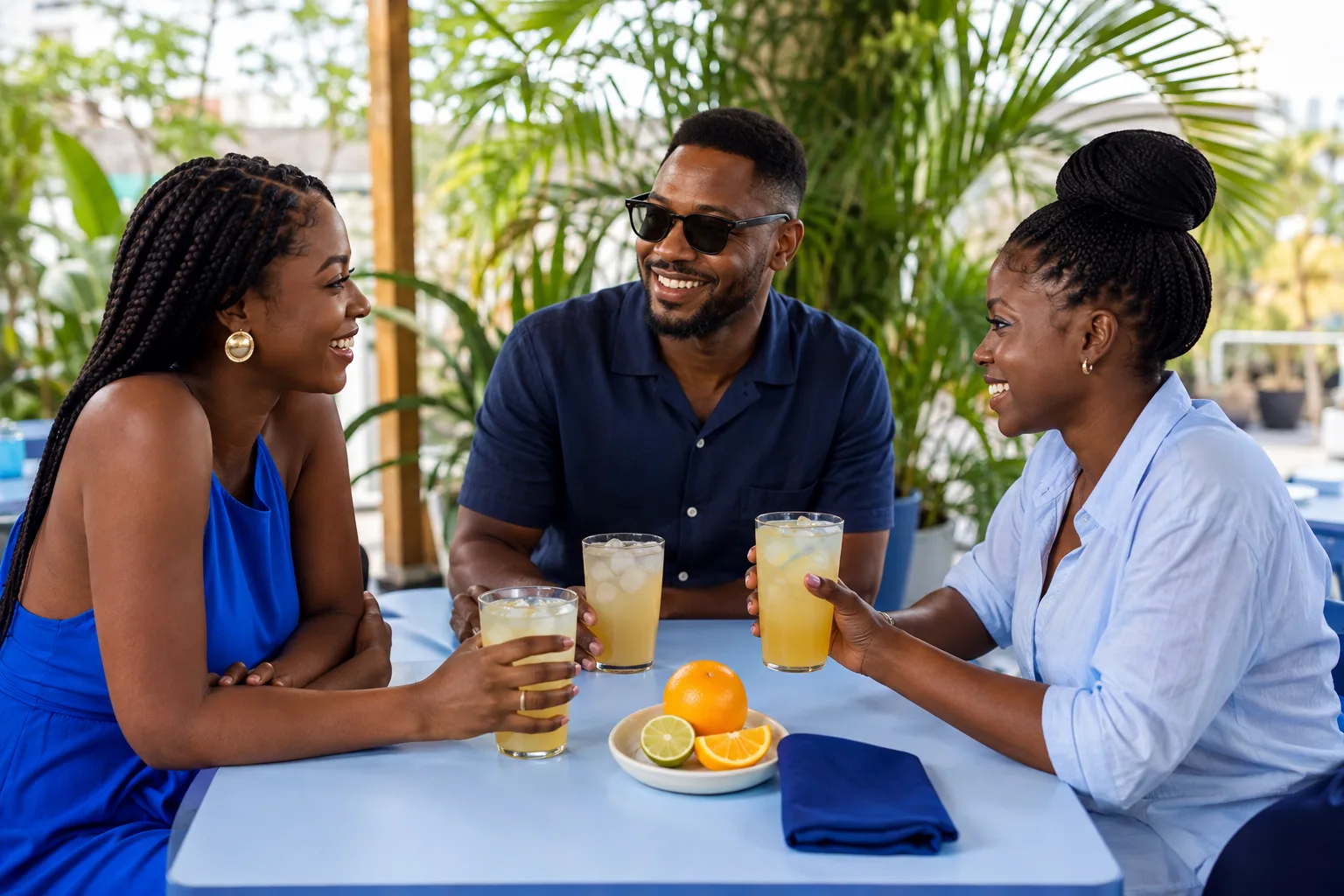 Un moment de partage en terrasse